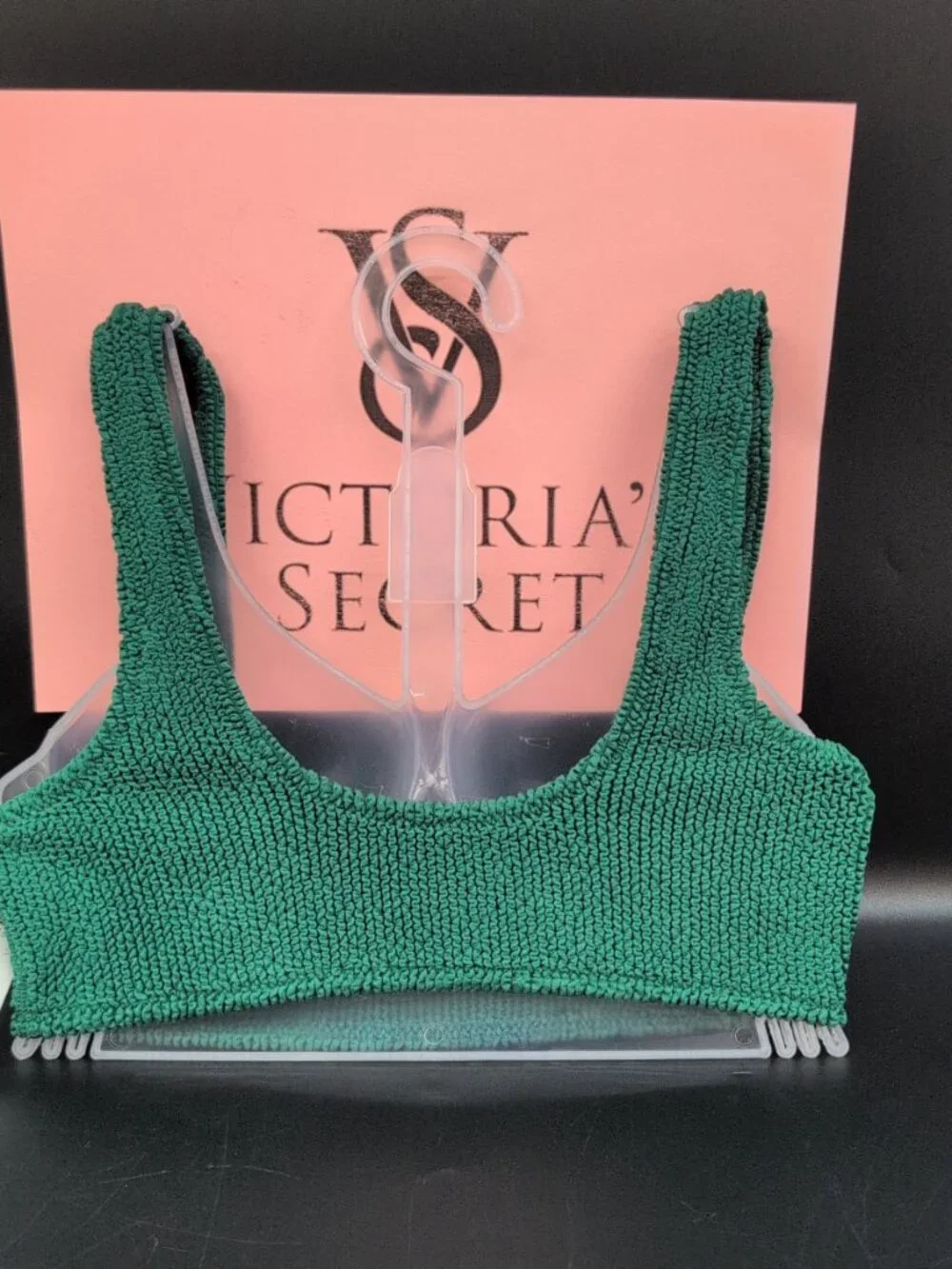 Victoria's Secret Swim Crinkle Scoop Bralette Bikini Top Size XS/S Jaguar Green